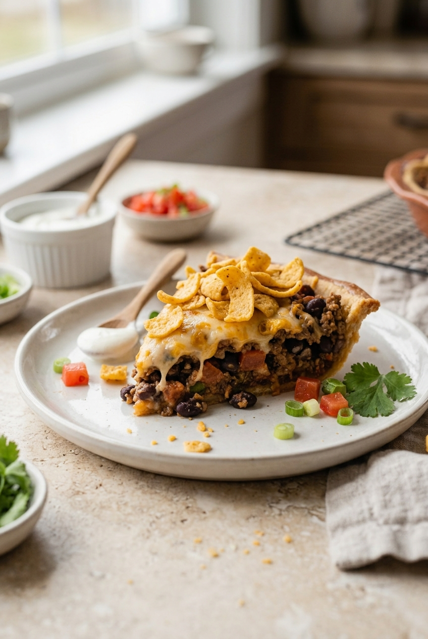 Easy Frito Taco Pie with Crescent Dough Crust
